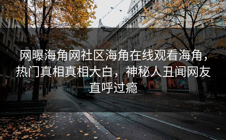 网曝海角网社区海角在线观看海角，热门真相真相大白，神秘人丑闻网友直呼过瘾