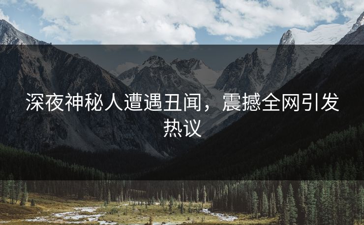 深夜神秘人遭遇丑闻，震撼全网引发热议