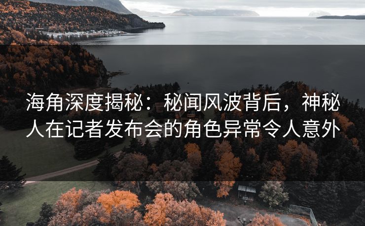 海角深度揭秘：秘闻风波背后，神秘人在记者发布会的角色异常令人意外