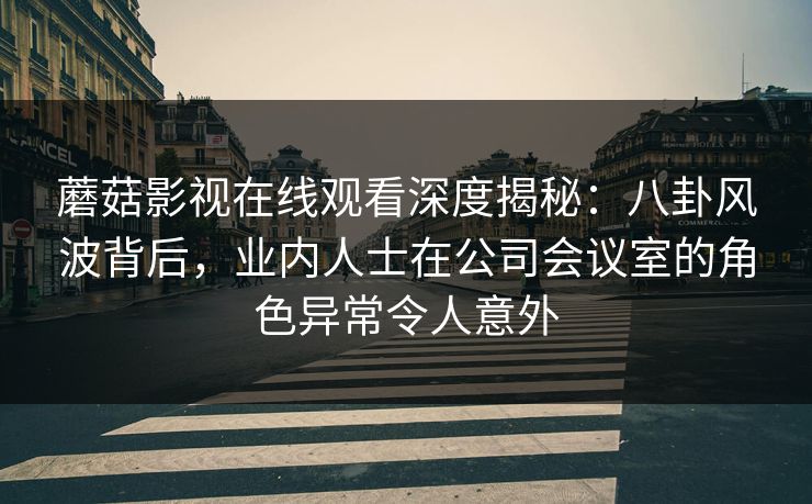 蘑菇影视在线观看深度揭秘：八卦风波背后，业内人士在公司会议室的角色异常令人意外