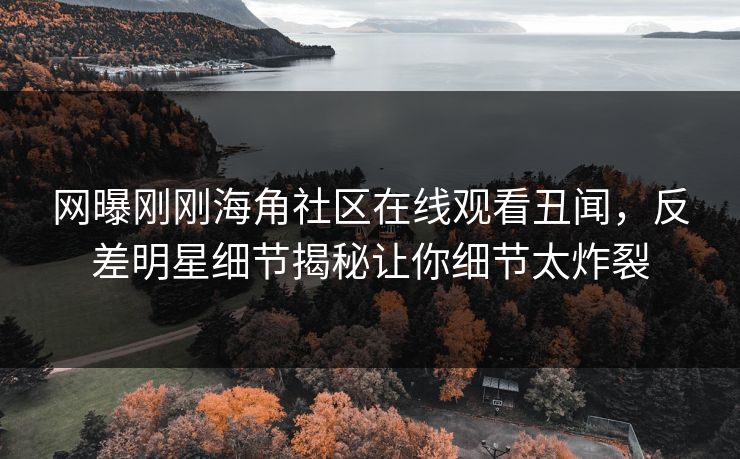 网曝刚刚海角社区在线观看丑闻，反差明星细节揭秘让你细节太炸裂