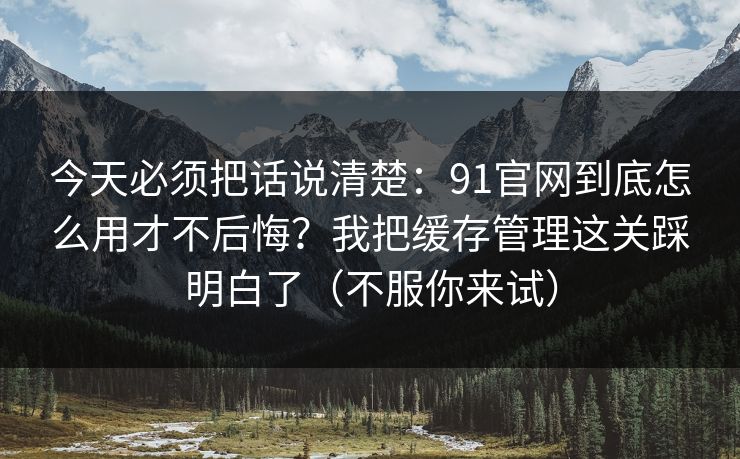 今天必须把话说清楚：91官网到底怎么用才不后悔？我把缓存管理这关踩明白了（不服你来试）